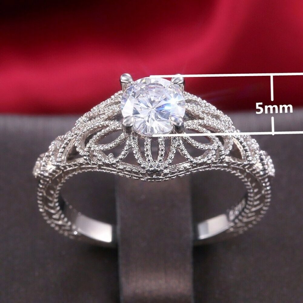 New 925 Silver Wedding White Sapphire Ring - Picture 7 of 7